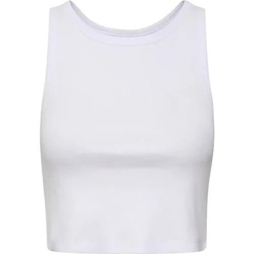 Einfaches geripptes Crop Top , Damen, Größe: L - Gestuz - Modalova