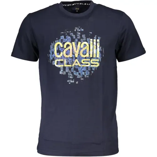 T-Shirts, male, , Size: XL Cotton Logo Print T-Shirt - Cavalli Class - Modalova