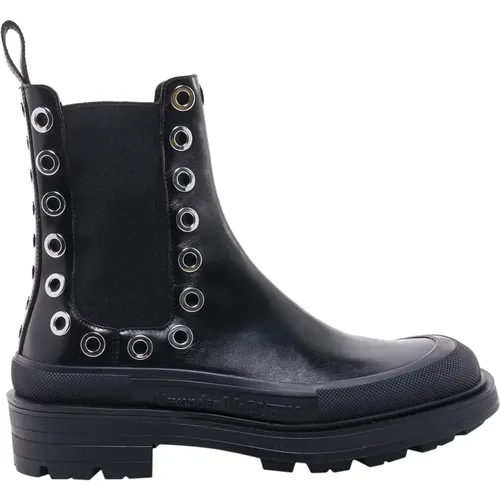 Leather Stack Boots , male, Sizes: 7 UK, 8 UK - alexander mcqueen - Modalova