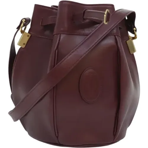 Pre-owned Bucket Bags, female, , Size: ONE SIZE Pre-owned Leather shoulder-bags - Cartier Vintage - Modalova