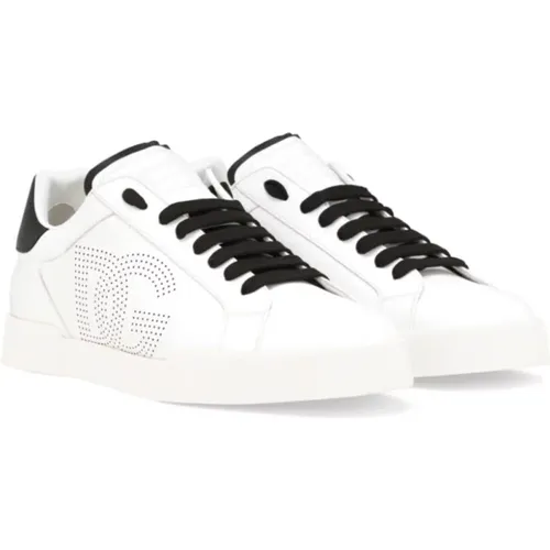 Calf Sneaker with Laces , male, Sizes: 9 UK, 6 UK, 11 UK, 5 UK, 8 UK, 12 UK, 7 UK - Dolce & Gabbana - Modalova