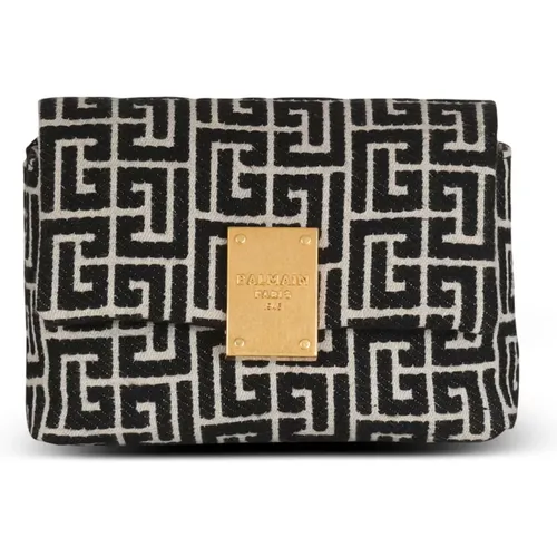 Weiche Mini-Tasche mit Jacquard-Monogramm - Balmain - Modalova