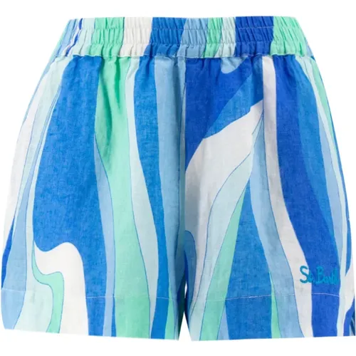 Women`s Clothing Shorts Linen Shape Wave 3231 Ss23 , female, Sizes: S - MC2 Saint Barth - Modalova