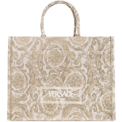 Tote Bags, unisex, , Size: ONE SIZE Athena Large shopper bag - Versace - Modalova