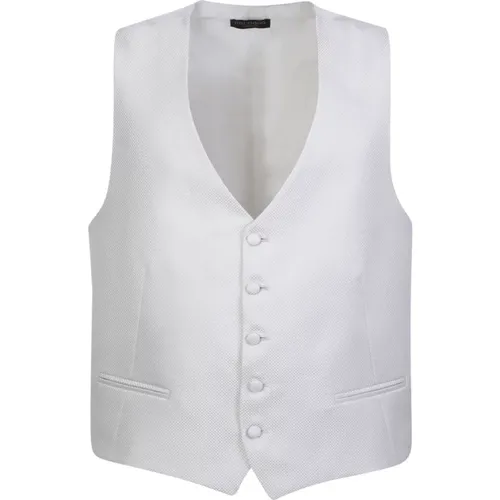 Suit Vests, male, , Size: 2XL Pearl V-Neck Sleeveless Jacket - Dell'oglio - Modalova