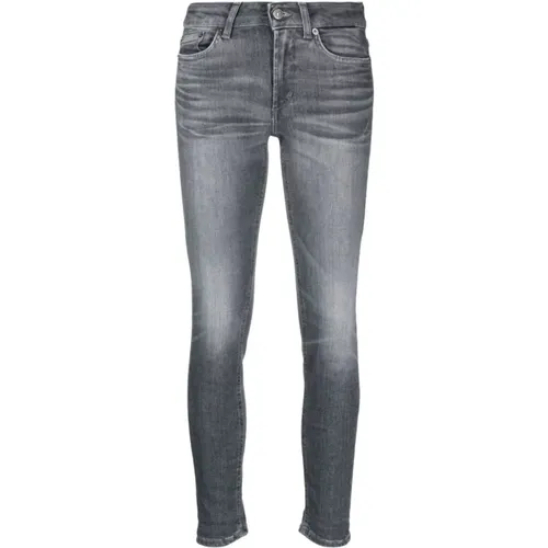 Grey High-Waisted Skinny Jeans , female, Sizes: W28 - Dondup - Modalova