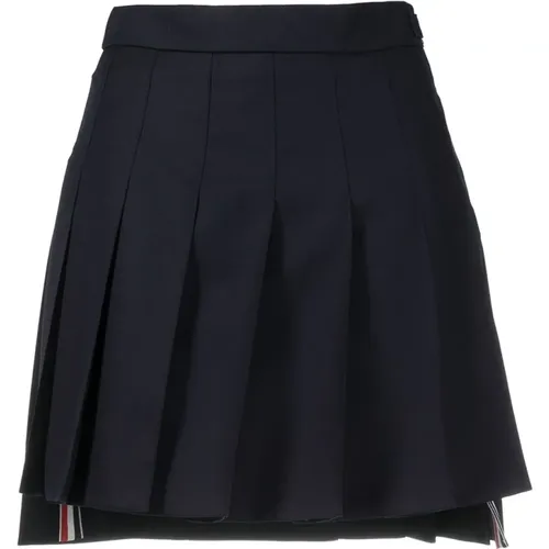 Wool/Cupro Mini Pleated Skirt , female, Sizes: 3XS, 2XS - Thom Browne - Modalova