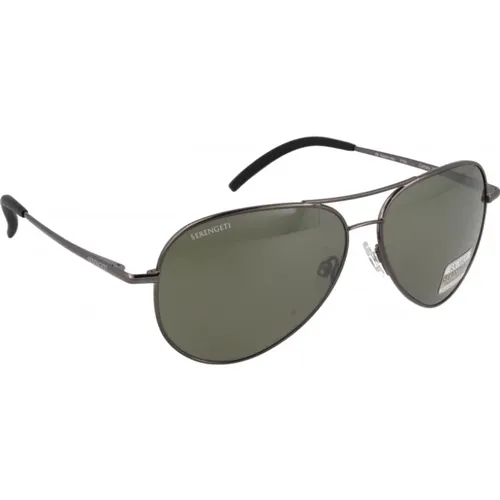 Polarisierte Gunmetal Sonnenbrille , unisex, Größe: 59 MM - Serengeti - Modalova