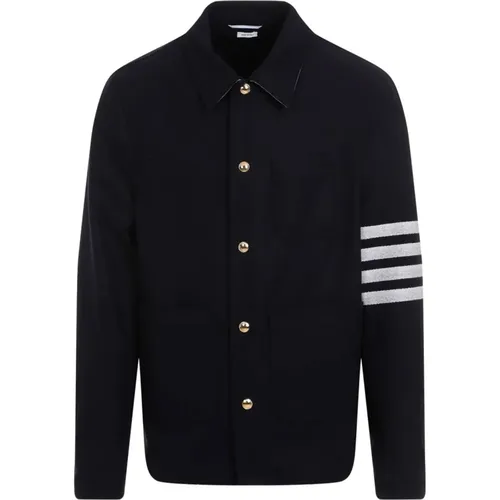 Wool Jacket with 4-Stripes , male, Sizes: XL, L - Thom Browne - Modalova