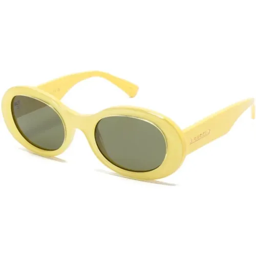Gelbe Sonnenbrille mit Original-Etui , Damen, Größe: 52 MM - Gucci - Modalova