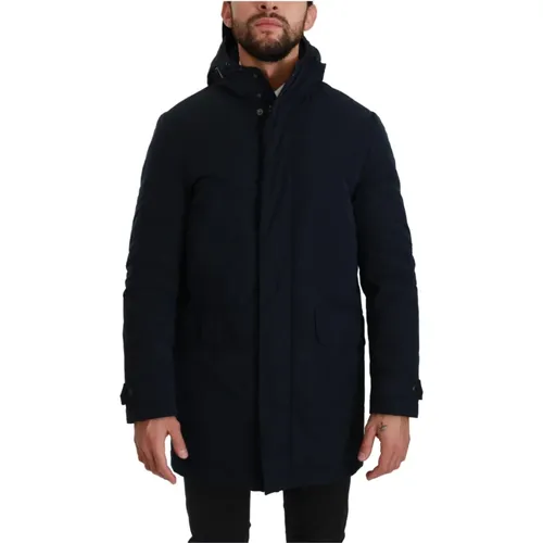 Hooded Long Coat Parkas Jacket , male, Sizes: S - Dolce & Gabbana - Modalova