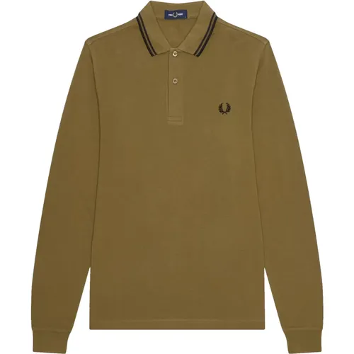 Authentic Long Sleeved Twin Tipped Polo , male, Sizes: S - Fred Perry - Modalova