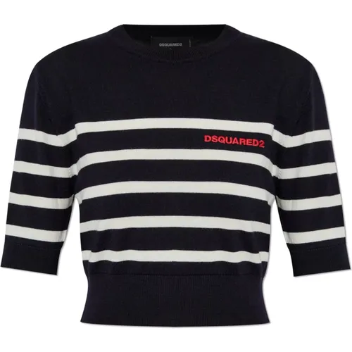 Round-neck Knitwear, female, , Size: S Wool top - Dsquared2 - Modalova