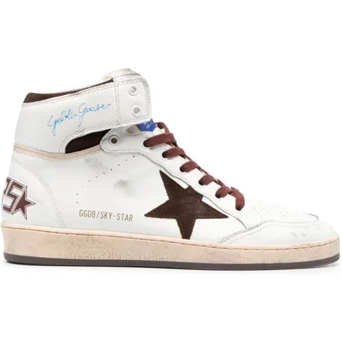 Sneakers, male, , Size: 6 US Beige Chocolate Brown Suede Star Sneakers - Golden Goose - Modalova