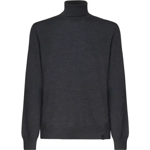 Turtlenecks, male, , Size: XL Dark Grey Turtleneck Sweater Made in Italy - Fay - Modalova