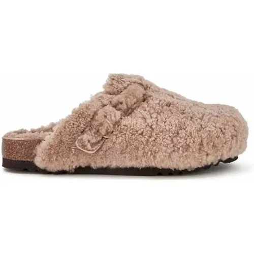 Flache Shearling Schuhe , Damen, Größe: 36 EU - Scholl - Modalova