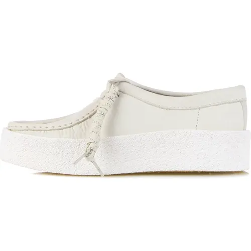 Weiße Wallabee Cup Mokassin Lifestyle Schuh , Damen, Größe: 40 EU - Clarks - Modalova