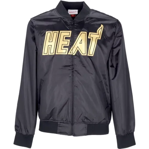 Bomber Jackets, male, , Size: L Miami Heat Satin Jacket NBA Collection - Mitchell & Ness - Modalova