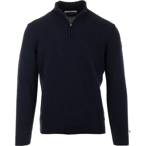 Blauer Pullover Half Zip Stil , Herren, Größe: L - PAUL & SHARK - Modalova