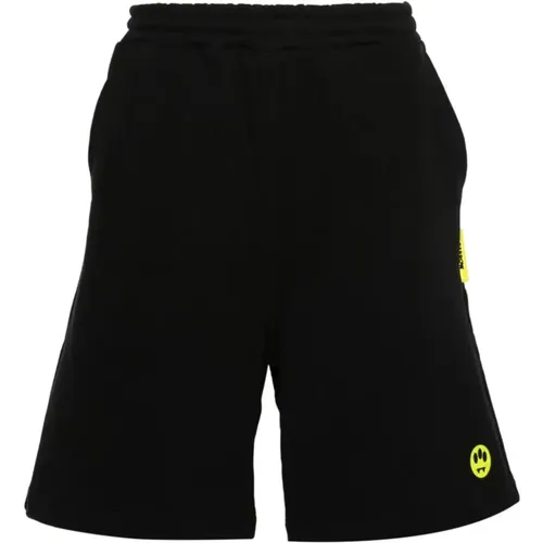 Schwarze Baumwoll-Jersey-Shorts , Herren, Größe: L - Barrow - Modalova