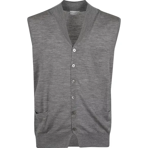 Sleeveless Knitwear, male, , Size: XL Grey Wool Waistcoat Classic Style - Ballantyne - Modalova