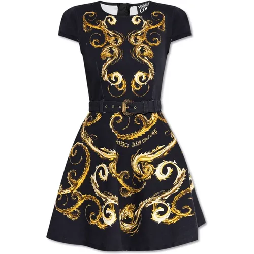 Kleid mit Muster , Damen, Größe: S - Versace Jeans Couture - Modalova