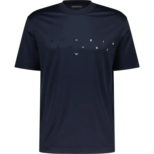 T-Shirt mit Logo-Stickerei , Herren, Größe: 3XL - Emporio Armani - Modalova