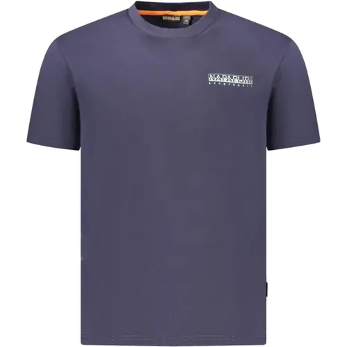 T-Shirts, male, , Size: S Bold Print Cotton Crew Neck T-Shirt - Napapijri - Modalova