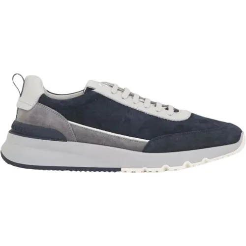 Blau/Grau/Weiß Panelled Flache Schuhe - BRUNELLO CUCINELLI - Modalova