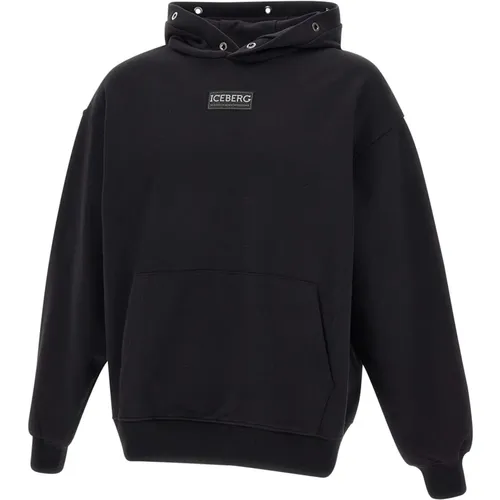 Hoodies, male, , Size: XL Cotton Hooded Sweatshirt - Iceberg - Modalova