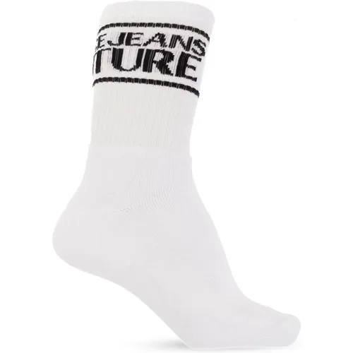 Socks, male, , Size: M Socks with logo - Versace Jeans Couture - Modalova