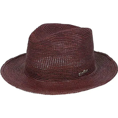Hats, male, , Size: 57 CM Panama Pattern Artisan Hat - Borsalino - Modalova
