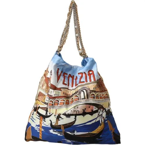 Tote Bags, female, , Size: ONE SIZE Canvas Shopping Tote Bag - Dolce & Gabbana - Modalova