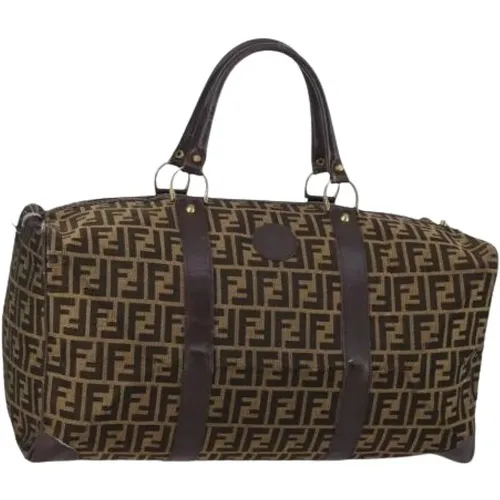 Pre-owned Weekend Bags, female, , Size: ONE SIZE Pre-owned Canvas Weekend Bag - Fendi Vintage - Modalova
