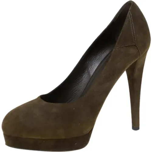 Pre-owned Pumps, female, , Size: 6 US Pre-owned Suede heels - Yves Saint Laurent Vintage - Modalova