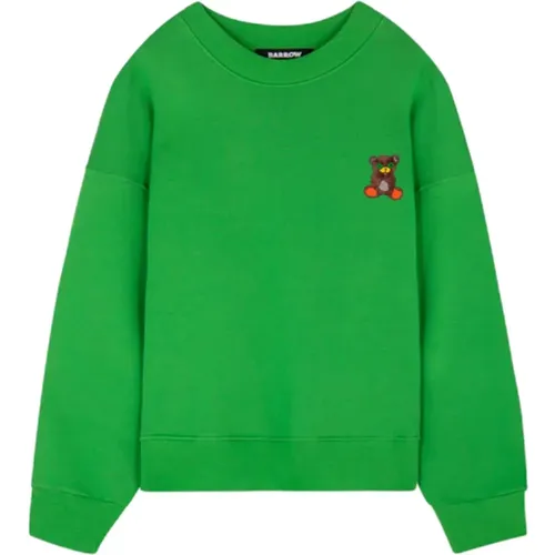 Grüner Crewneck Sweatshirt mit Teddy-Buchstaben , Herren, Größe: S - BARROW - Modalova