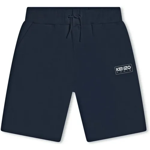 Blaue Baumwoll-Bermuda-Shorts mit elastischem Bund - Kenzo - Modalova