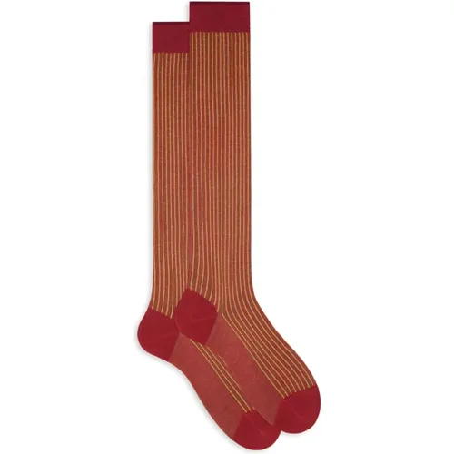 Italienische Twin-Rib Lange Socken , Herren, Größe: S - Gallo - Modalova