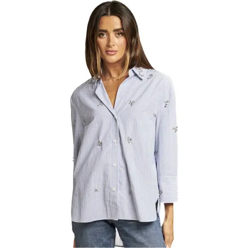 Striped Rhinestone Shirt , female, Sizes: S, M - Alma en Pena - Modalova