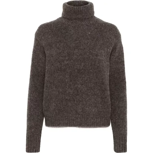 Braun Melange Strickpullover Kaffe - Kaffe - Modalova