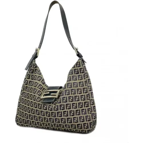 Pre-owned Canvas schultertasche , Damen, Größe: ONE Size - Fendi Vintage - Modalova