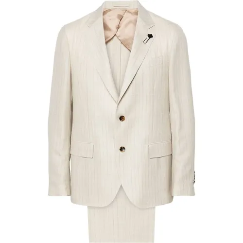 Striped Wool Suit , male, Sizes: L, XL, 2XL - Lardini - Modalova