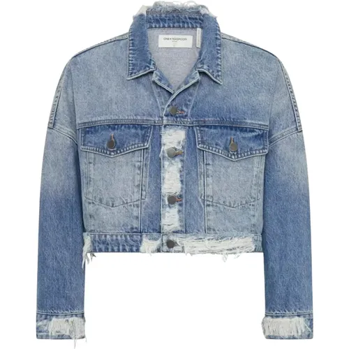 Denim Jackets, female, , Size: XL Studded denim jacket - One Teaspoon - Modalova