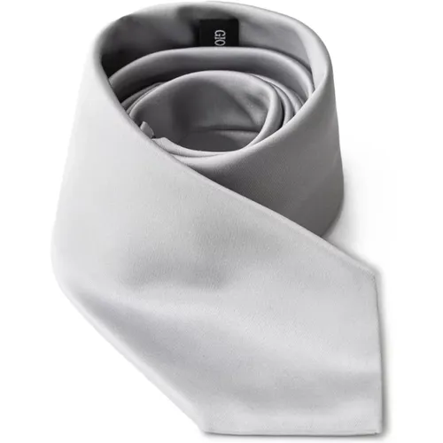 Ties, male, , Size: ONE SIZE Silk Silver Tie Elegant Style - Giorgio Armani - Modalova