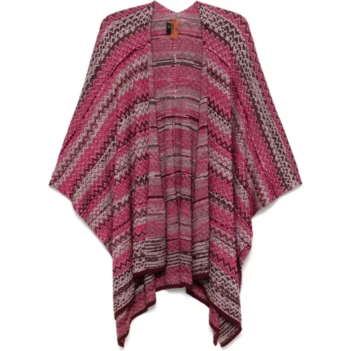 Capes, female, , Size: ONE SIZE MultiColour Sweater Cape Design - Missoni - Modalova