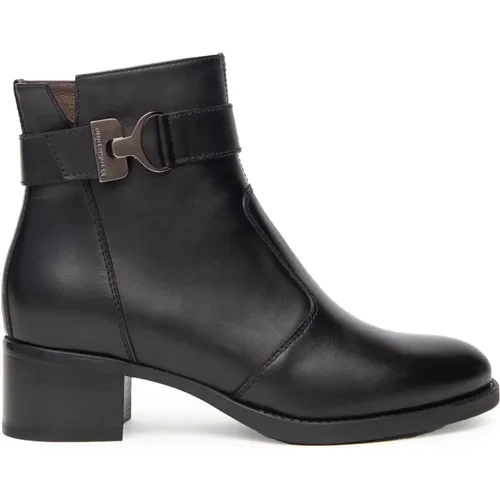 Schwarze Ankle Boots Italienischer Stil , Damen, Größe: 35 EU - Nerogiardini - Modalova