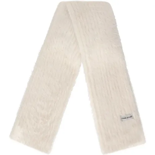 Winter Scarves, female, , Size: ONE SIZE Faux Fur Striped Scarf - Stand Studio - Modalova