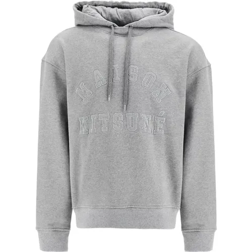 Bestickte Varsity-Style Hoodie , Herren, Größe: M - Maison Kitsuné - Modalova