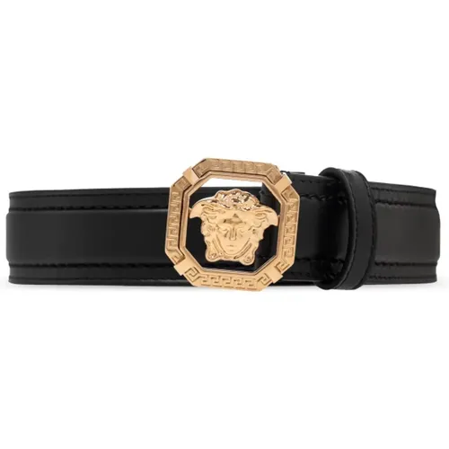 Belts, male, , Size: 115 CM Leather belt - Versace - Modalova