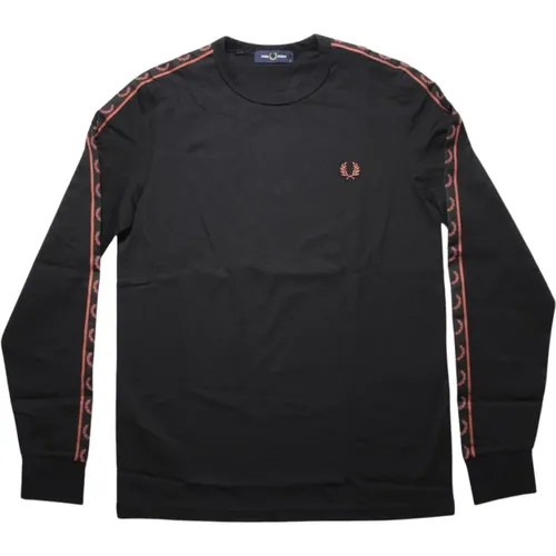 Taped Long Sleeve Tee , Damen, Größe: L - Fred Perry - Modalova